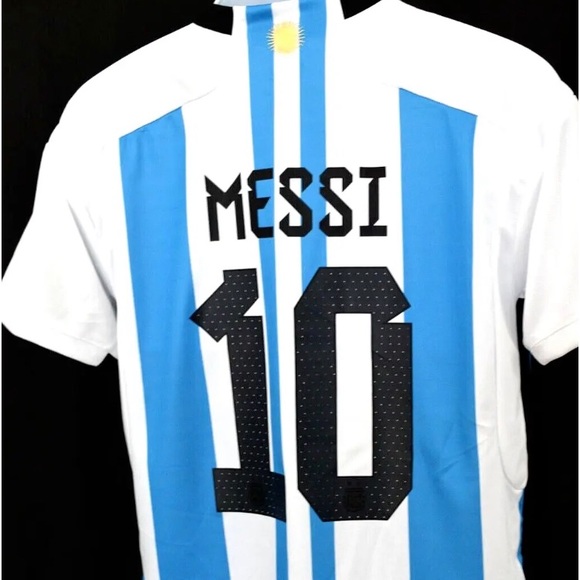 Argentina Other - NEW 3 Stars Argentina Messi 10 Soccer Football Jersey World Cup 2022, L,  NWT